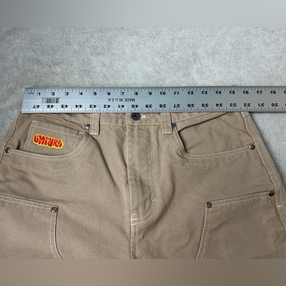 EMPYRE Relax Jeans Men’s Beige 30”x 27” Double Knee Skater Y2K Streetwear - Picture 5 of 11